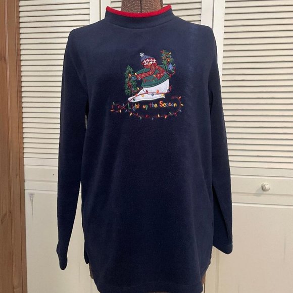 C & B Sport Fleece Pullover Sweatshirt Women's Small - " Light Up the Season" - Picture 1 of 11